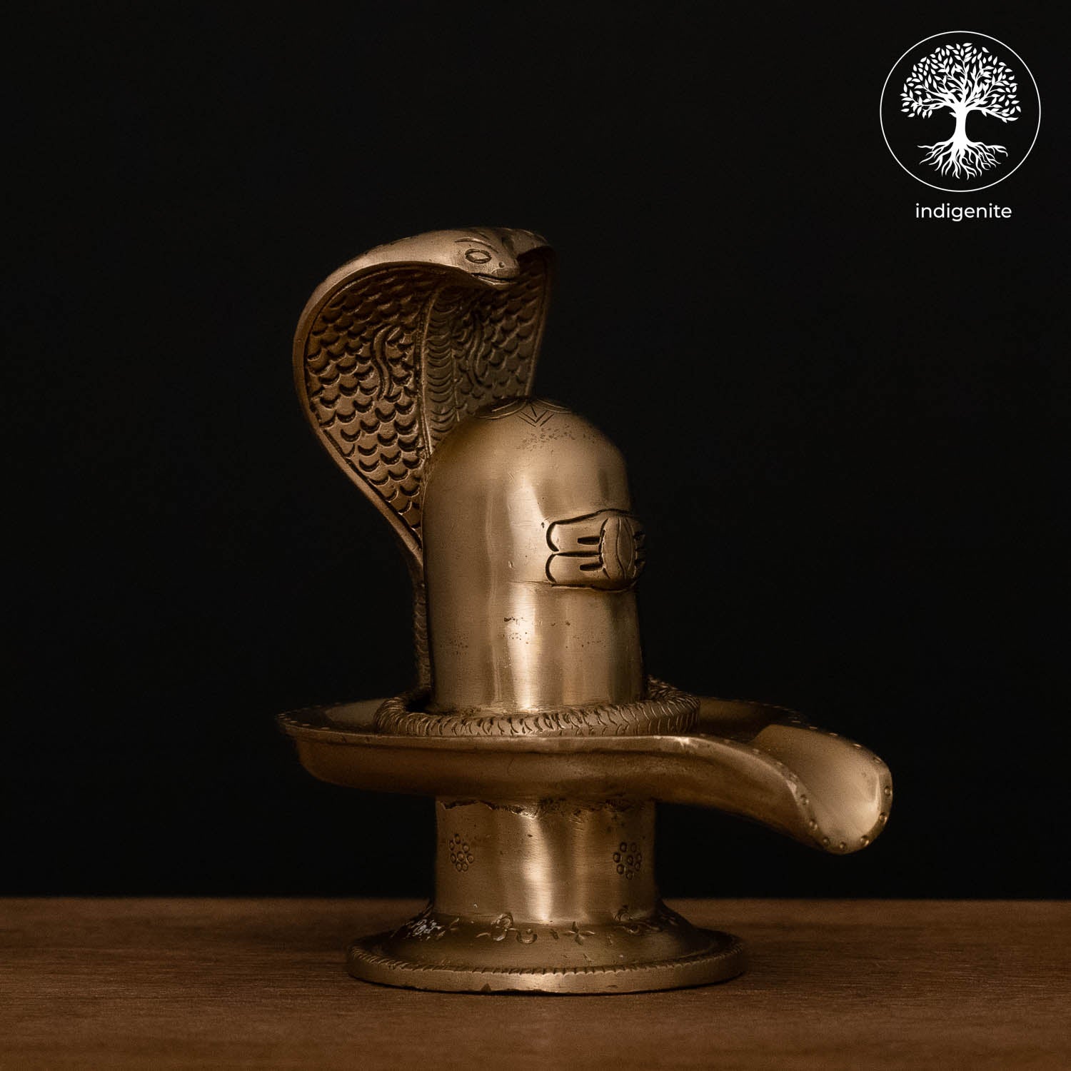 Antique Brass Shivling with Sheshnag - Shiv Lingam Sculpture