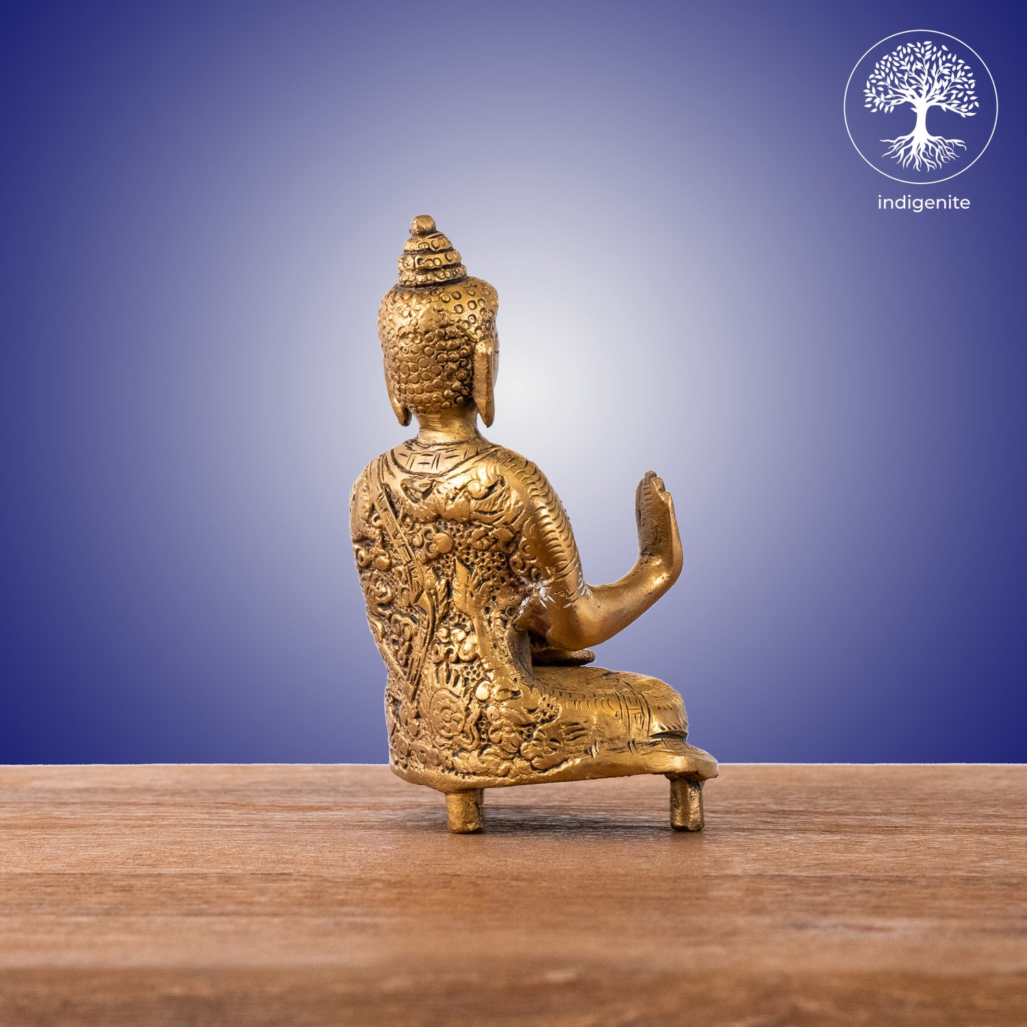 Antique Lord Buddha Sitting In Abhaya Mudra - Brass Statue