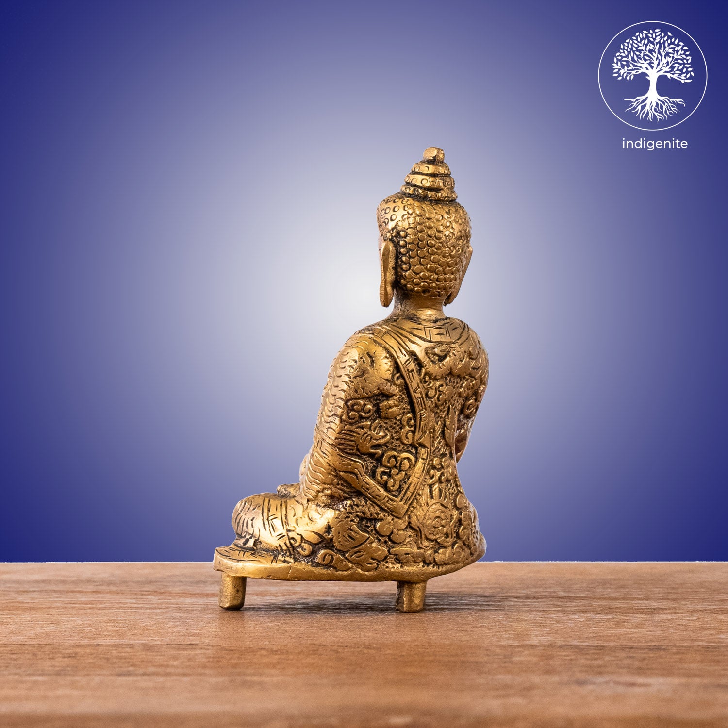 Antique Lord Buddha Sitting In Abhaya Mudra - Brass Statue
