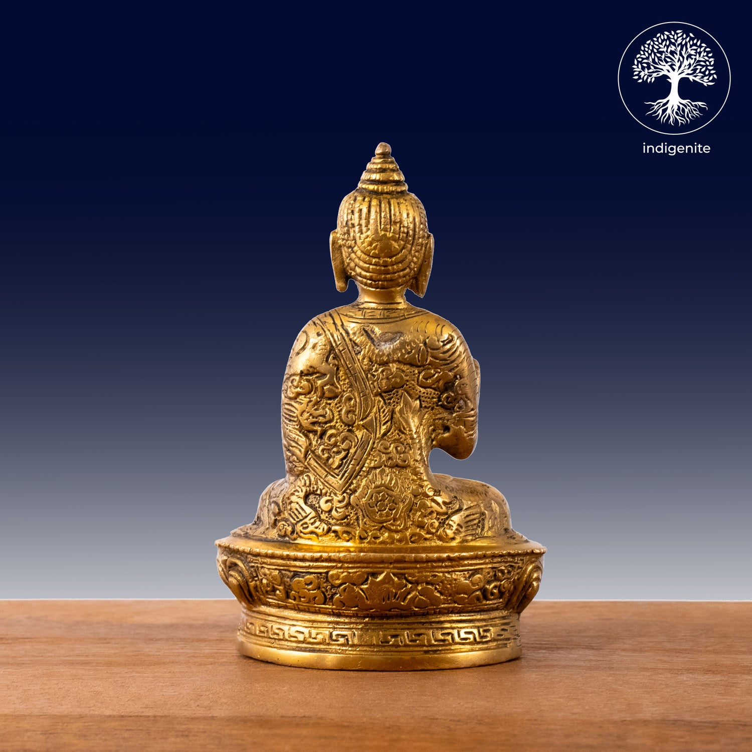 Antique Lord Buddha Sitting In Abhaya Mudra with Base - Brass Statue | 6.5 Inch