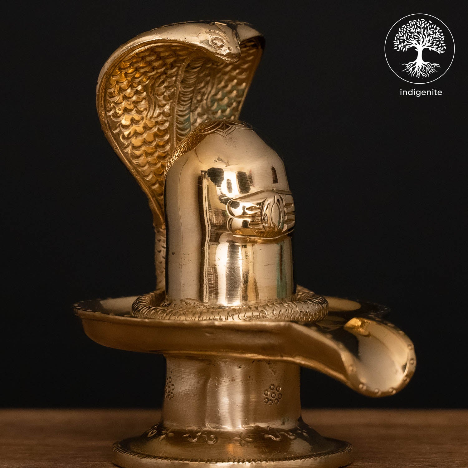 Brass Shivling with Sheshnag - Shiv Lingam Sculpture
