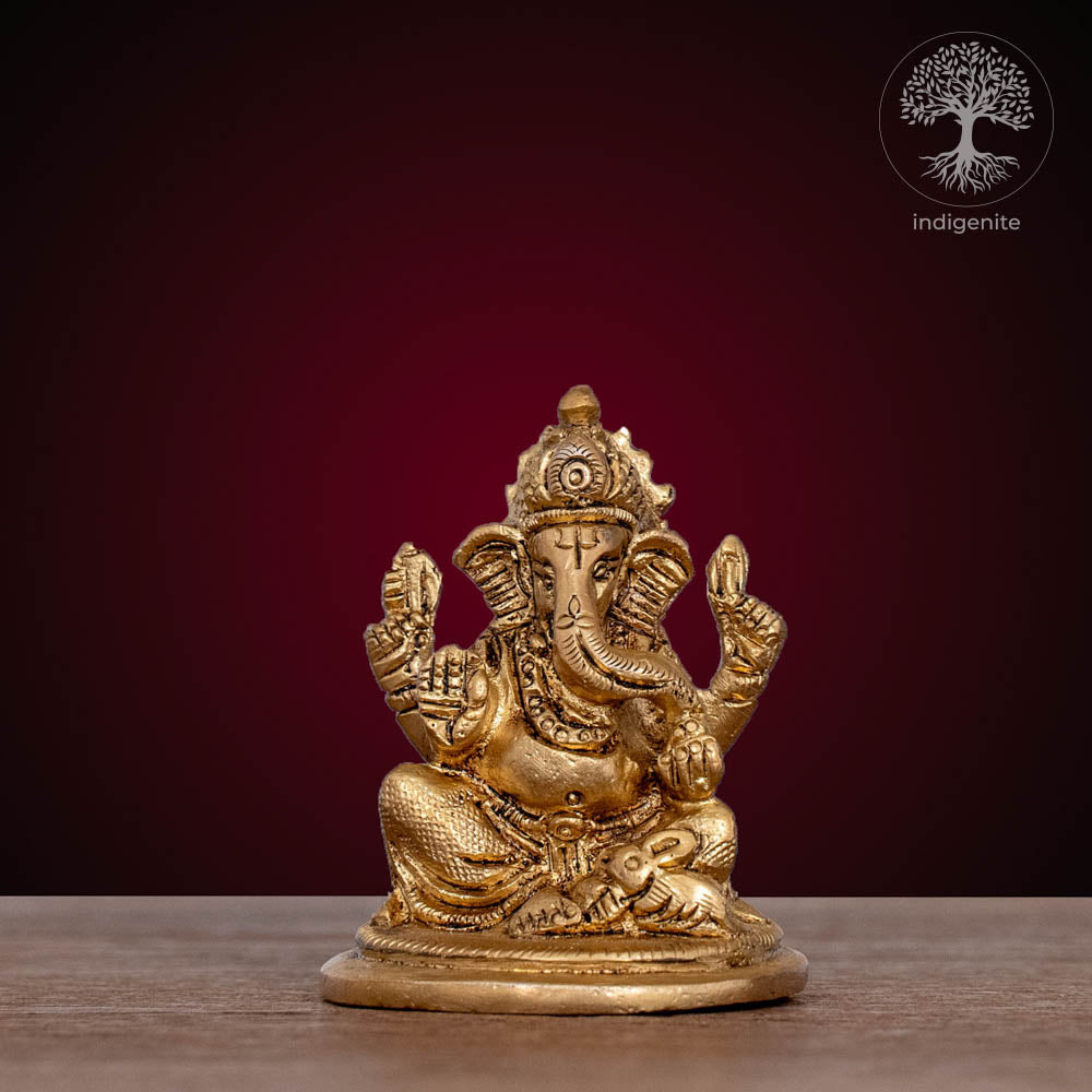 Lord Ganesh Idol | 2.75 Inch - Brass Statue