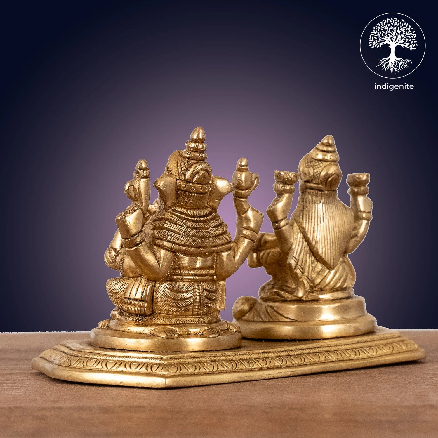 Ganesh Lakshmi Idols with Base - Brass Statue | 3.5 Inch