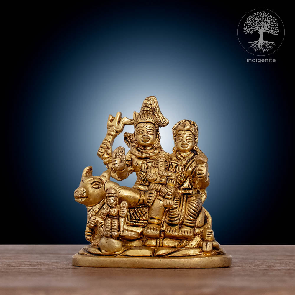 Handcrafted Shiv Parivar - Brass Statue