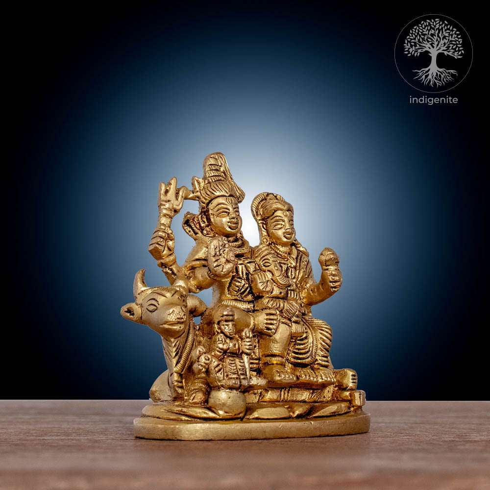 Handcrafted Shiv Parivar - Brass Statue