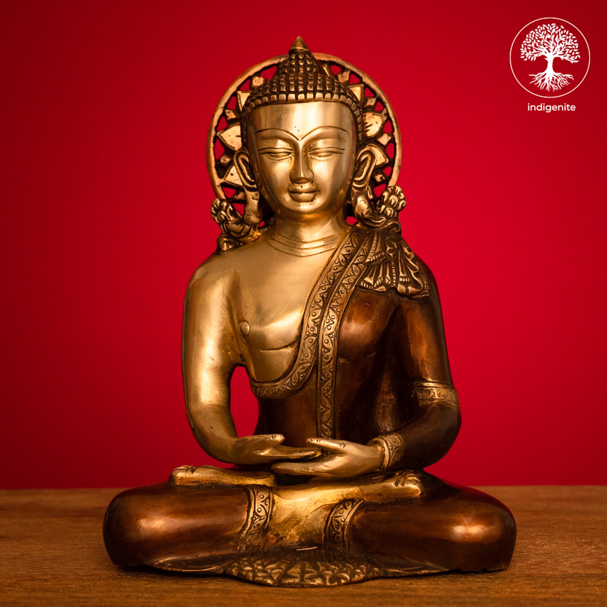 Lord Buddha Idol Sitting in Dhyan Mudra - Brass Statue