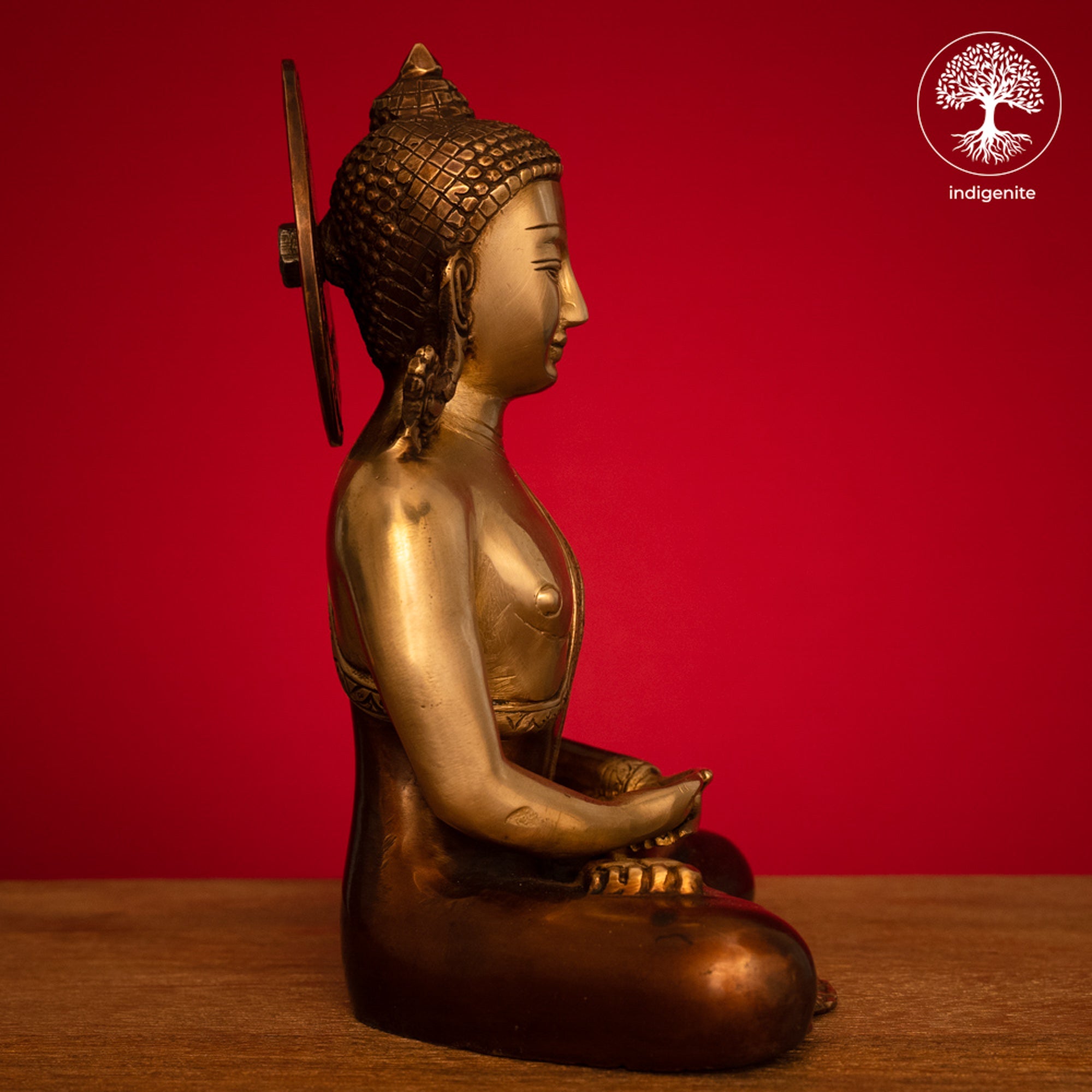 Lord Buddha Idol Sitting in Dhyan Mudra - Brass Statue