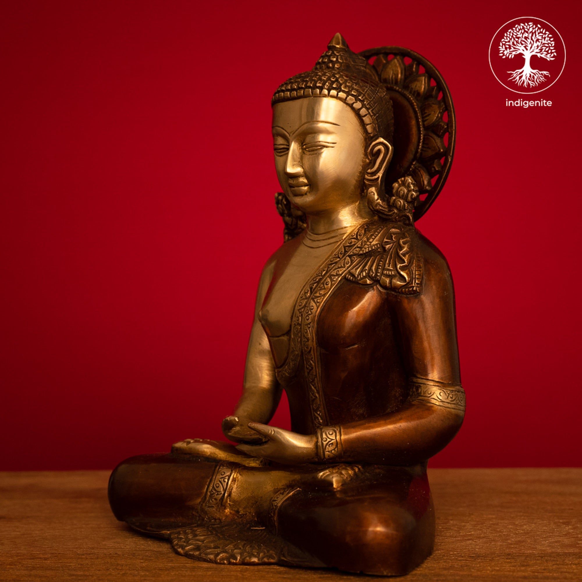 Lord Buddha Idol Sitting in Dhyan Mudra - Brass Statue