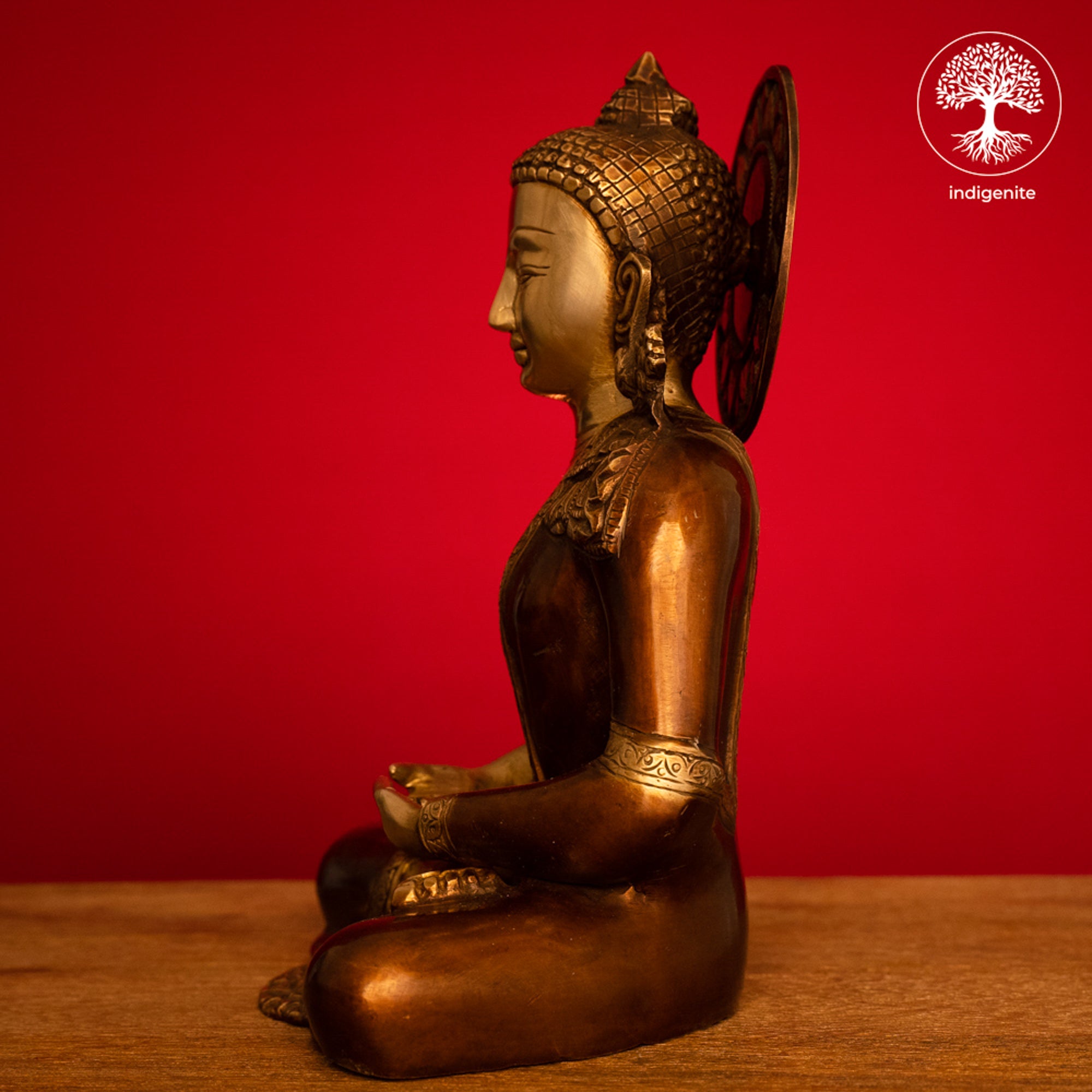 Lord Buddha Idol Sitting in Dhyan Mudra - Brass Statue
