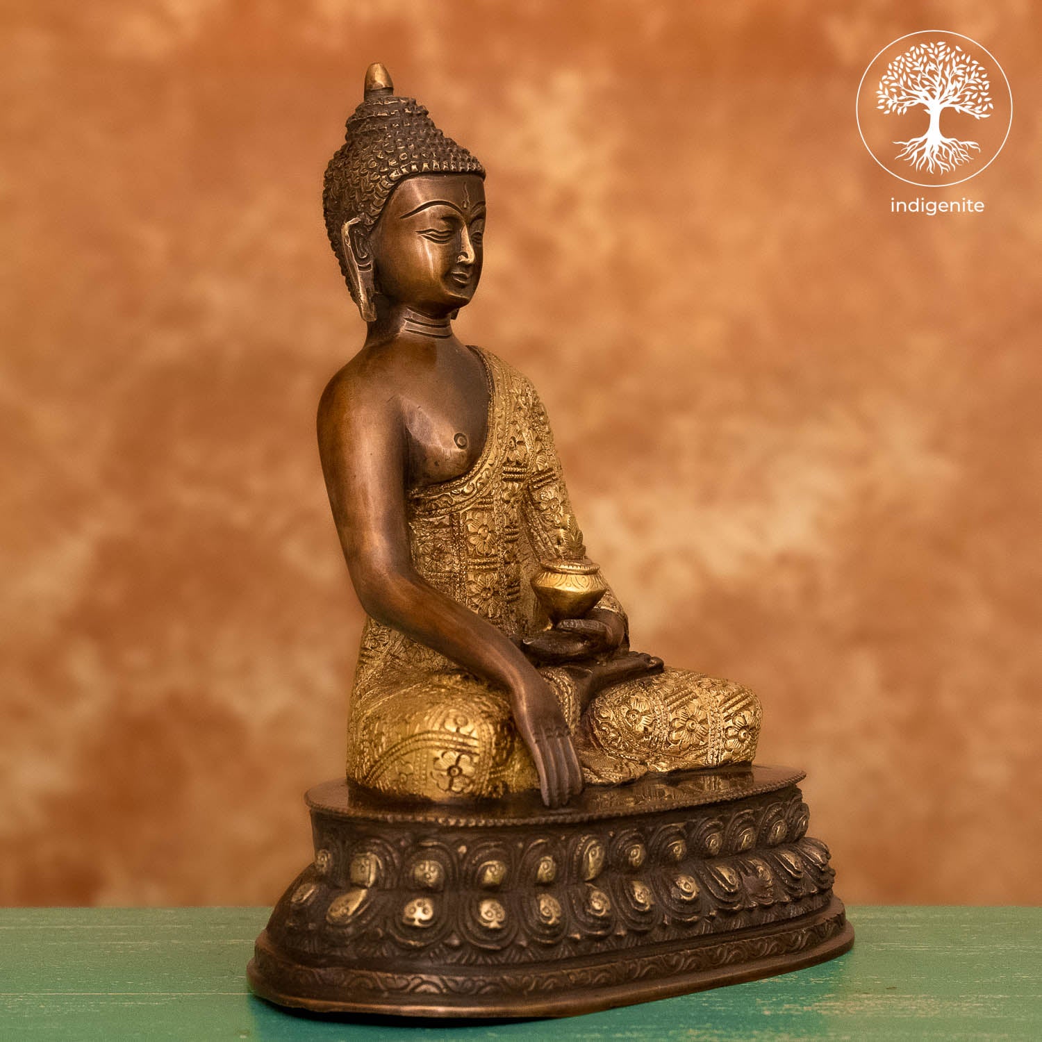 Lord Buddha Idol Sitting in Varada Mudra - Brass Statue