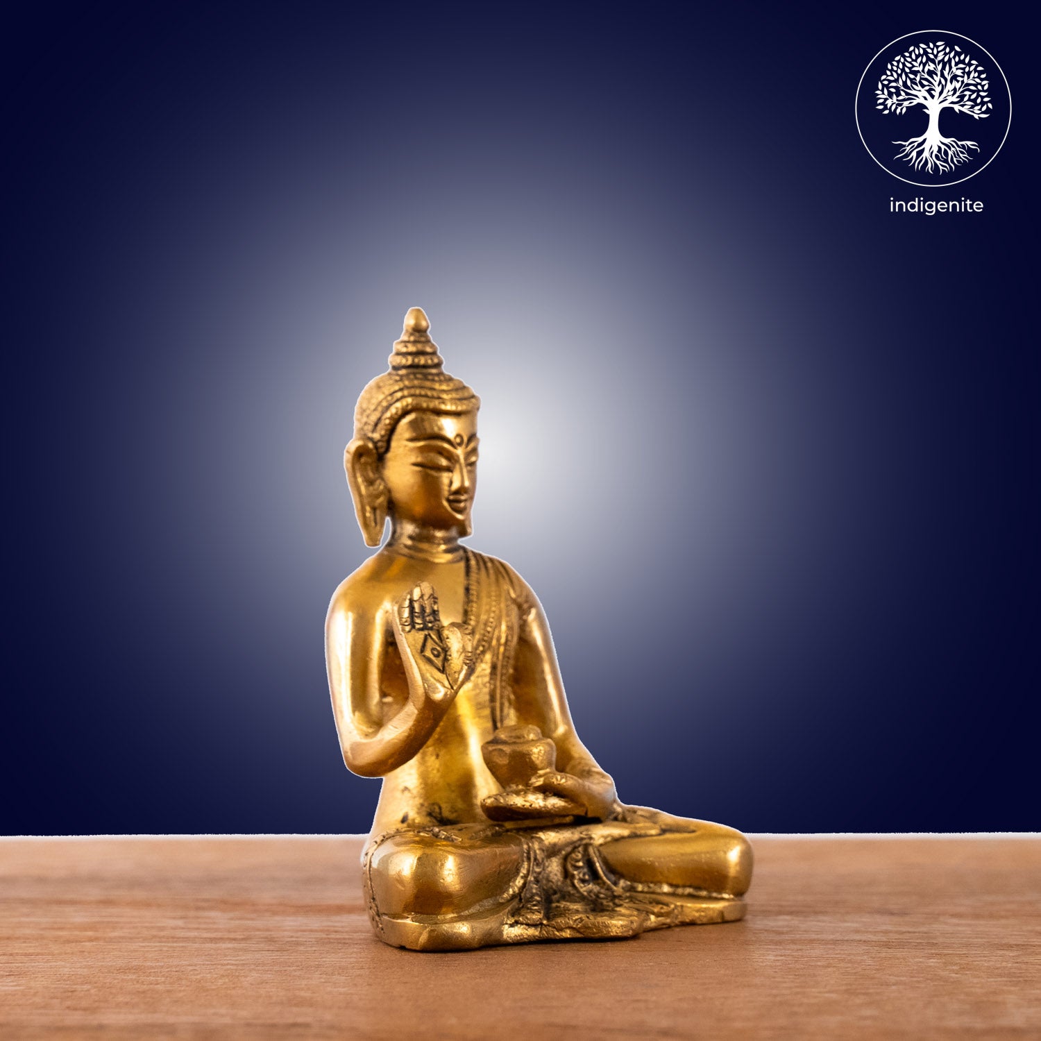 Lord Buddha Sitting In Abhaya Mudra - Brass Statue | 4 Inch
