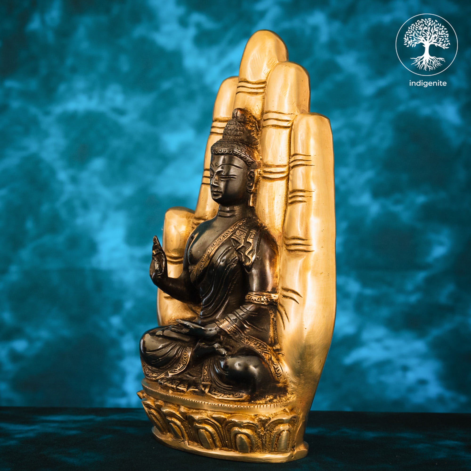 Lord Buddha in Blessing Posture - Brass Statue
