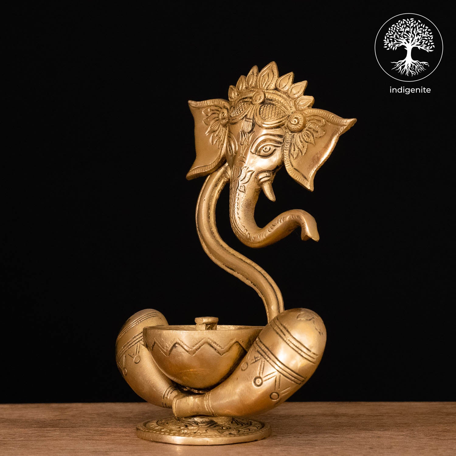 Lord Ganesh Diya - Brass Staue