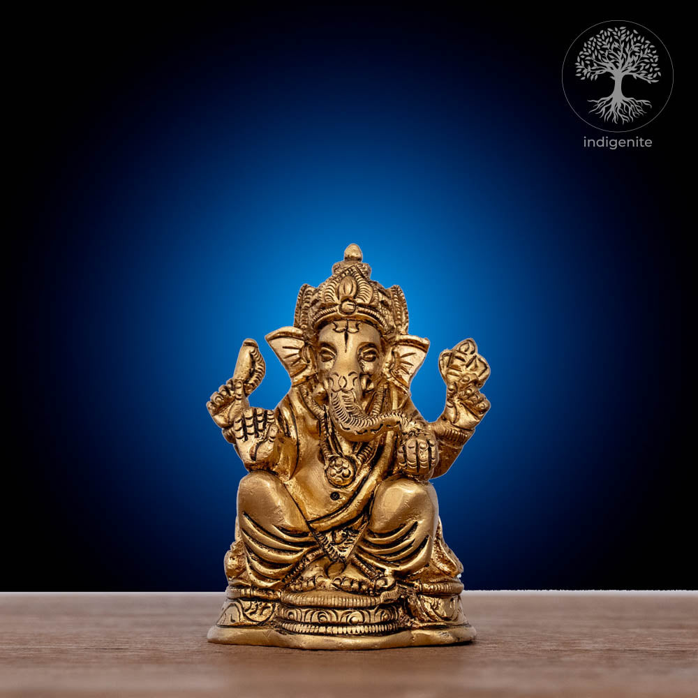 Lord Ganesh Idol | 3 Inch - Brass Statue