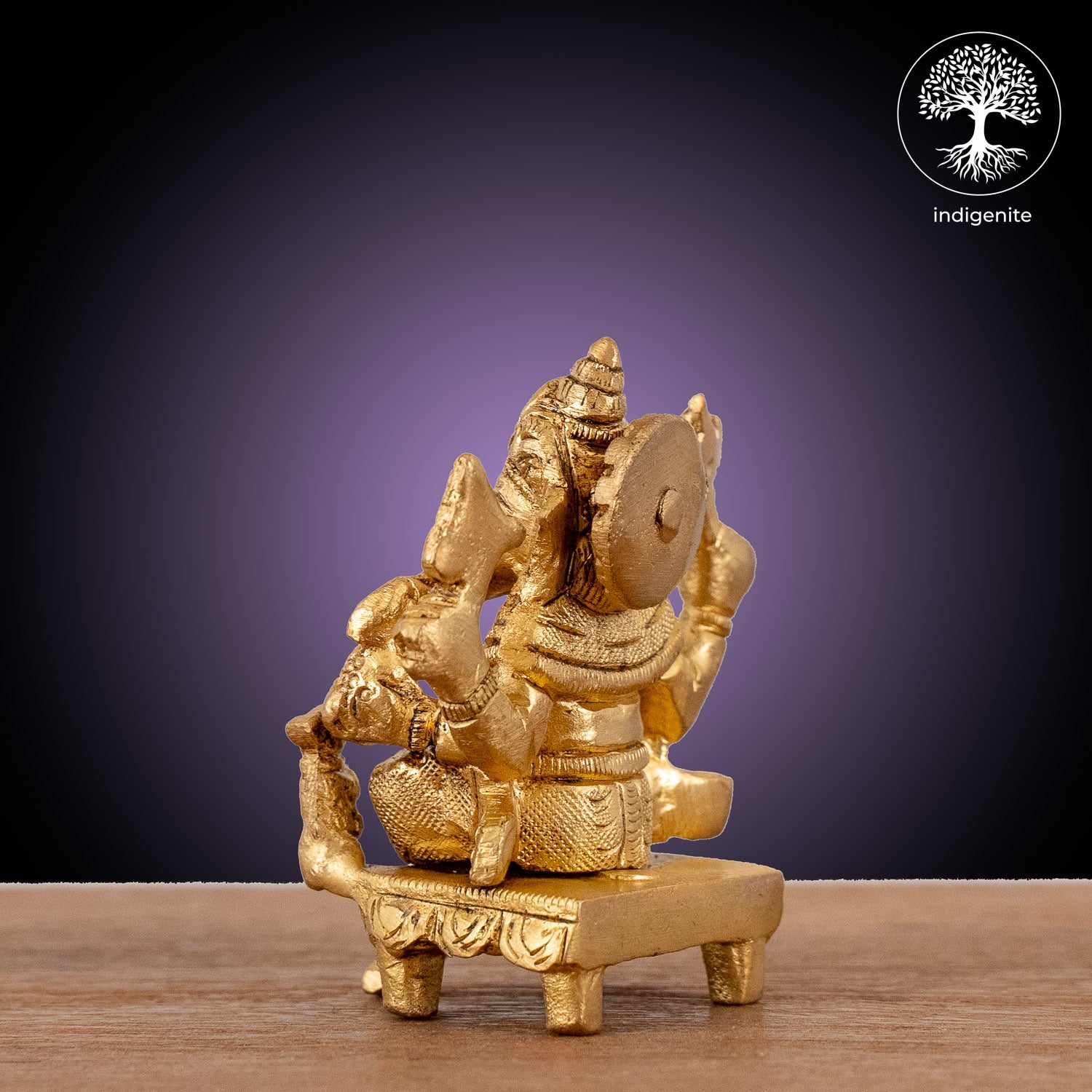 Lord Ganesh on Chowki - Brass Statue