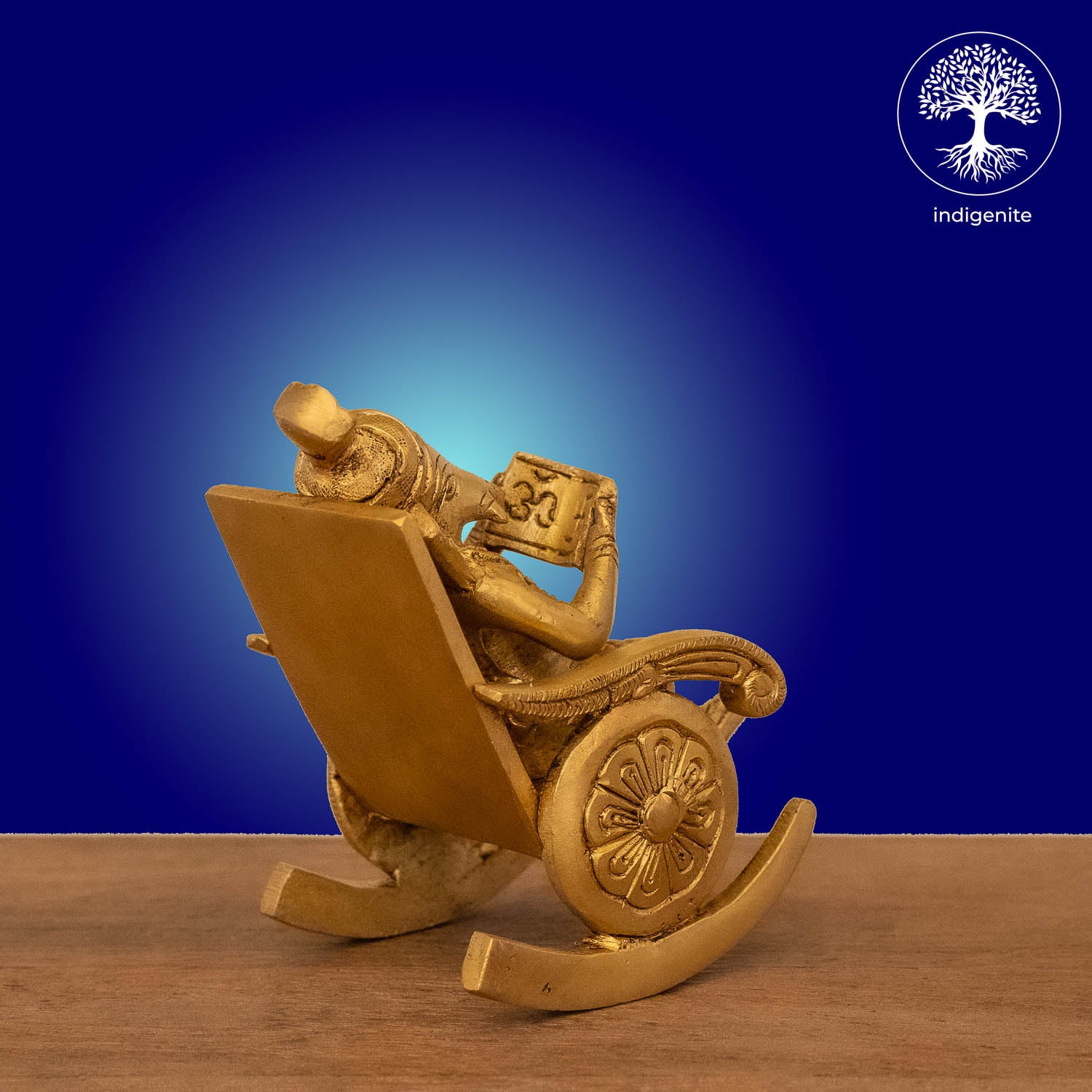 Lord Ganesh on Rocking Chair - Brass Statue