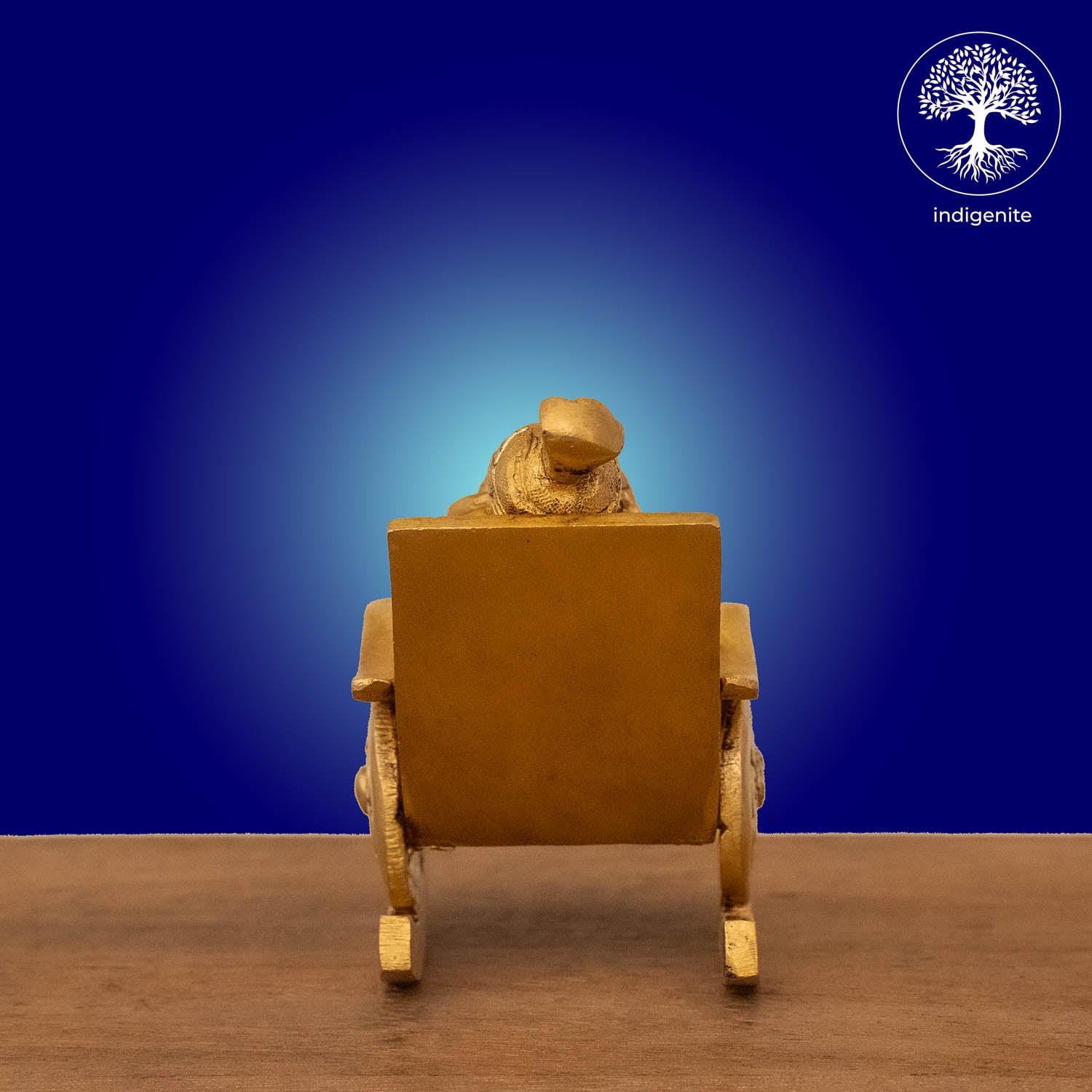 Lord Ganesh on Rocking Chair - Brass Statue