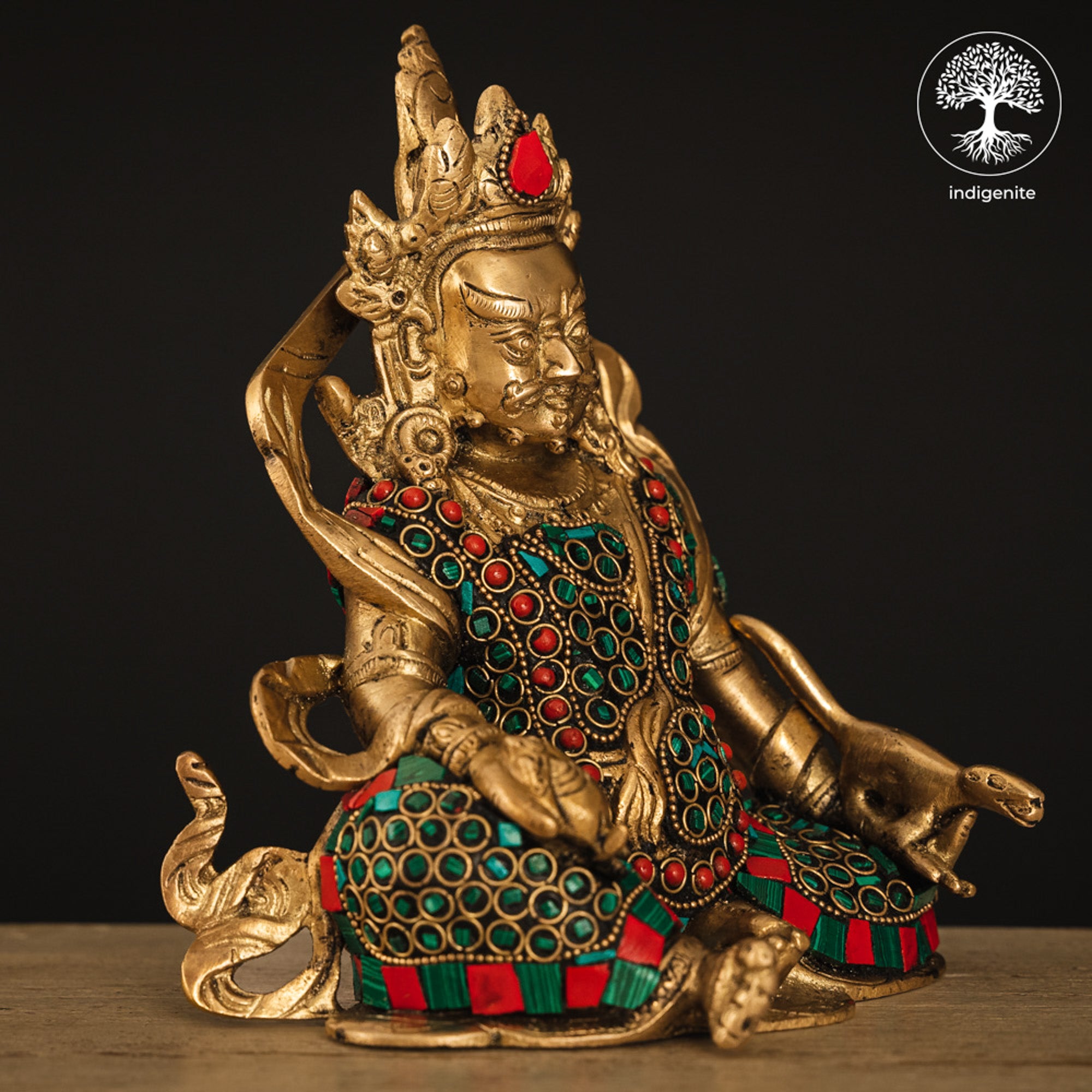 Lord Kuber Idol - Brass Statue with Stonework