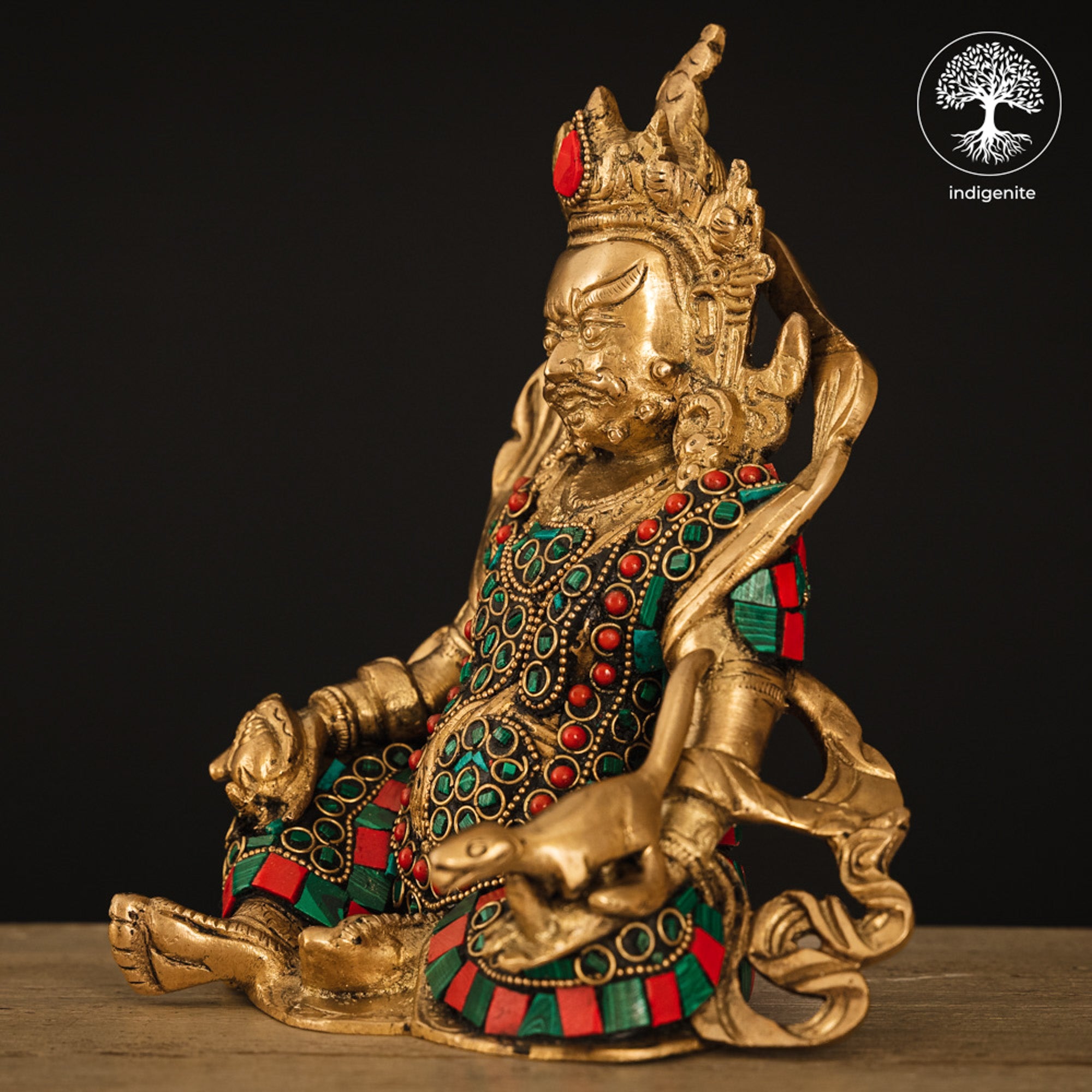 Lord Kuber Idol - Brass Statue with Stonework