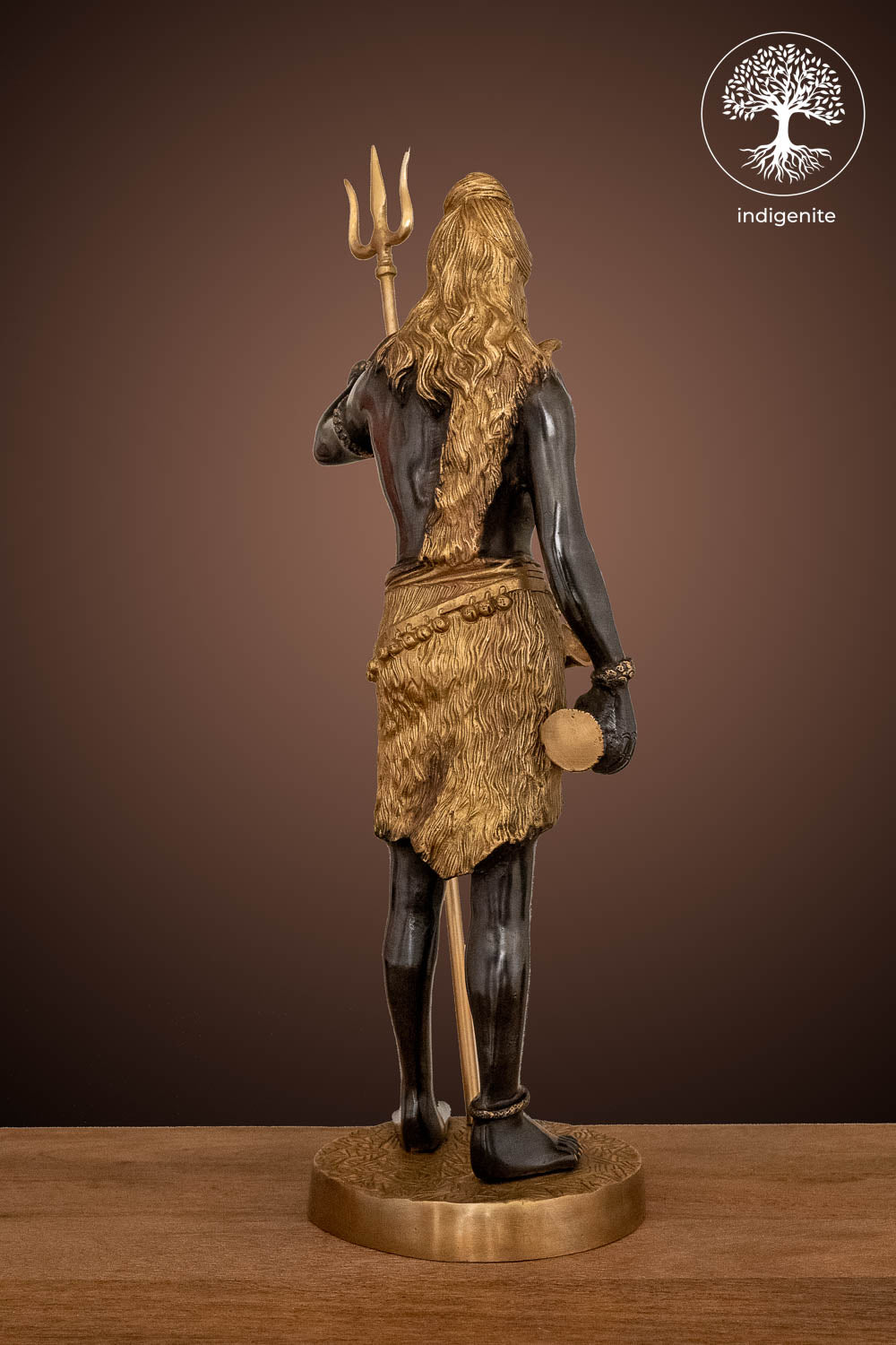 Lord Shiva Idol - Brass Statue in Black and Gold Hues