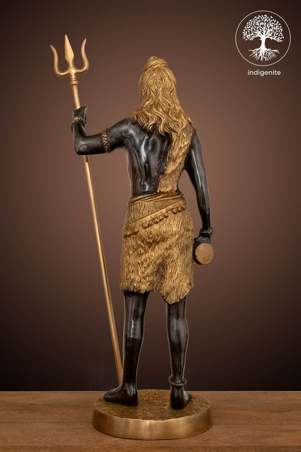 Lord Shiva Idol - Brass Statue in Black and Gold Hues