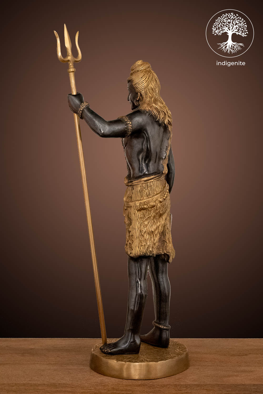 Lord Shiva Idol - Brass Statue in Black and Gold Hues