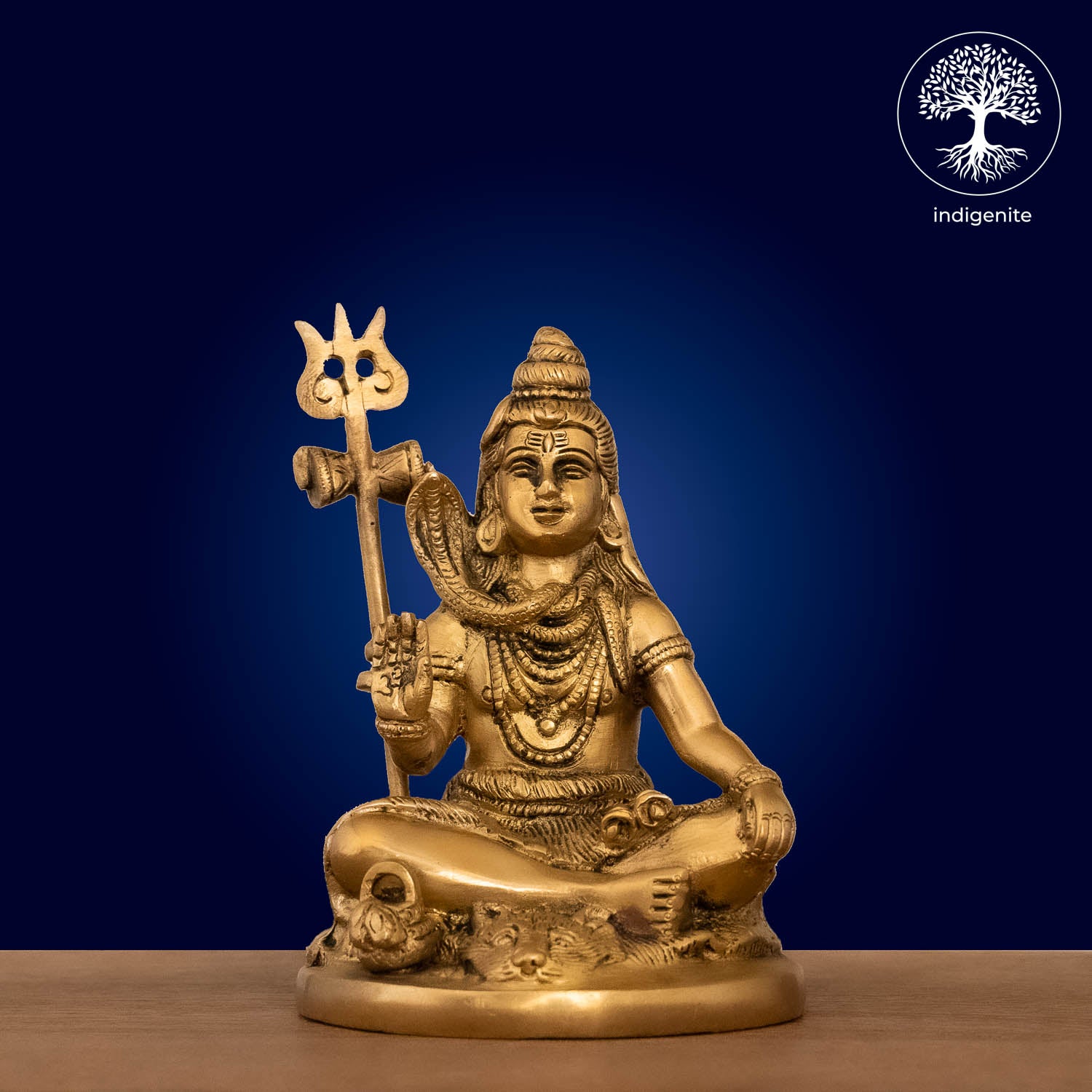 Lord Shiva Idol Sitting - Brass Statue | 6 Inch
