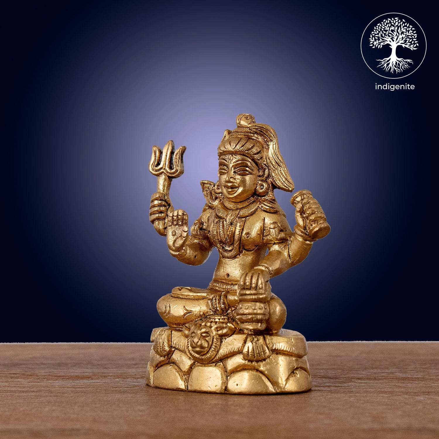 Lord Shiva Sitting Idol - Brass Statue | 3.5 Inch