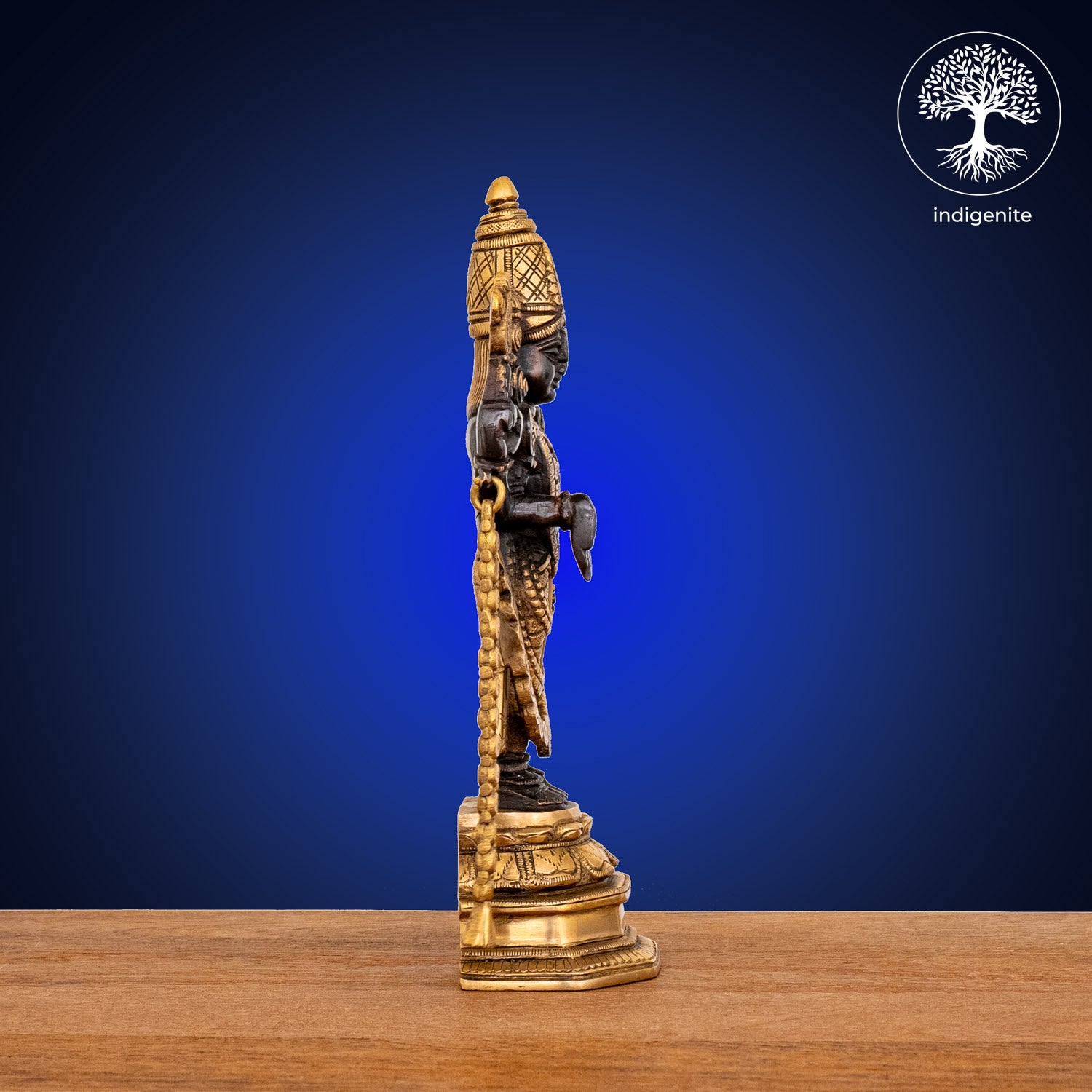 Lord Tirupati Balaji - Brass Statue in Black and Gold Hues