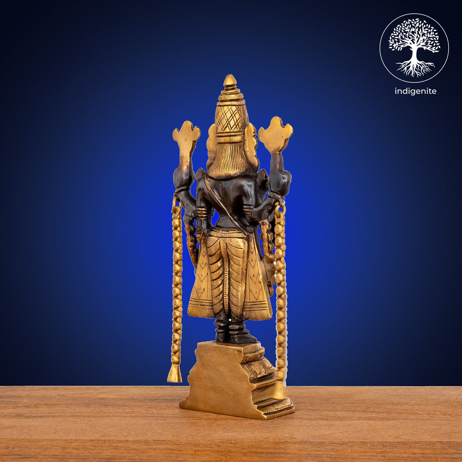 Lord Tirupati Balaji - Brass Statue in Black and Gold Hues