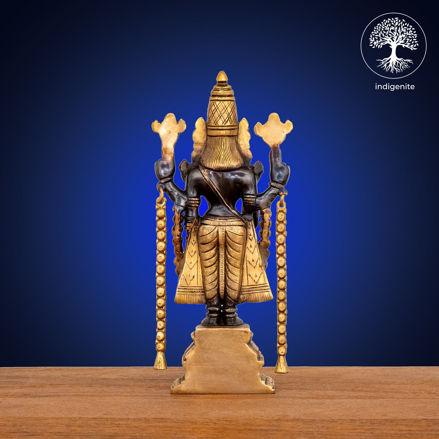 Lord Tirupati Balaji - Brass Statue in Black and Gold Hues