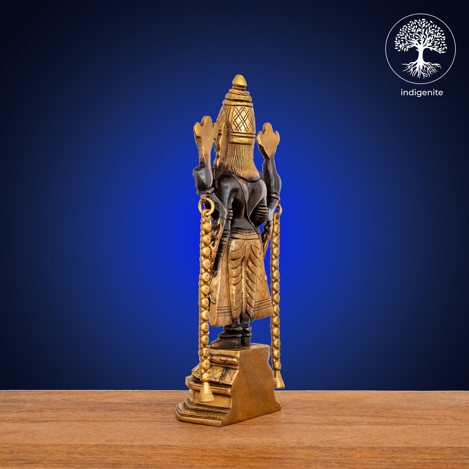 Lord Tirupati Balaji - Brass Statue in Black and Gold Hues