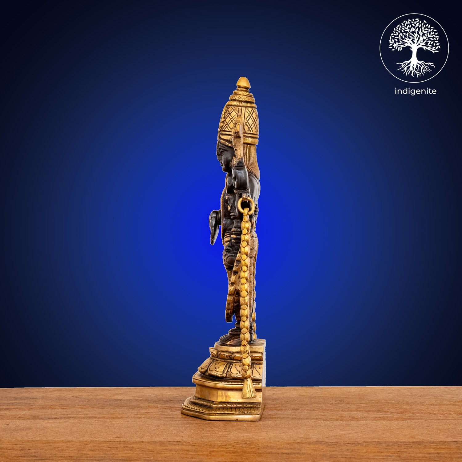 Lord Tirupati Balaji - Brass Statue in Black and Gold Hues
