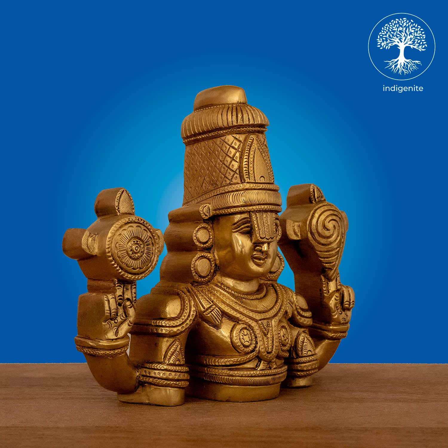 Lord Tirupati Balaji Bust - Brass Statue | 7 Inch