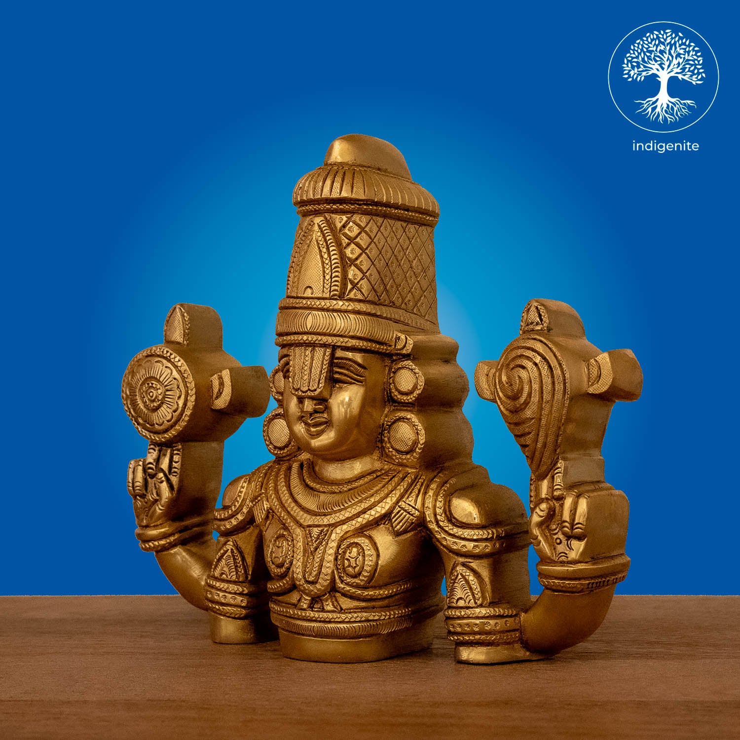 Lord Tirupati Balaji Bust - Brass Statue | 7 Inch