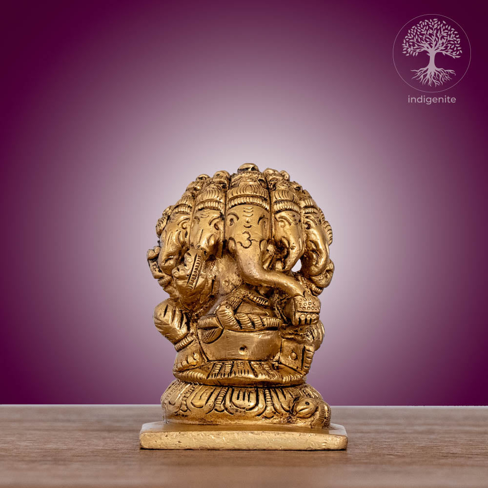 Panchmukhi Lord Ganesh Idol - Brass Statue