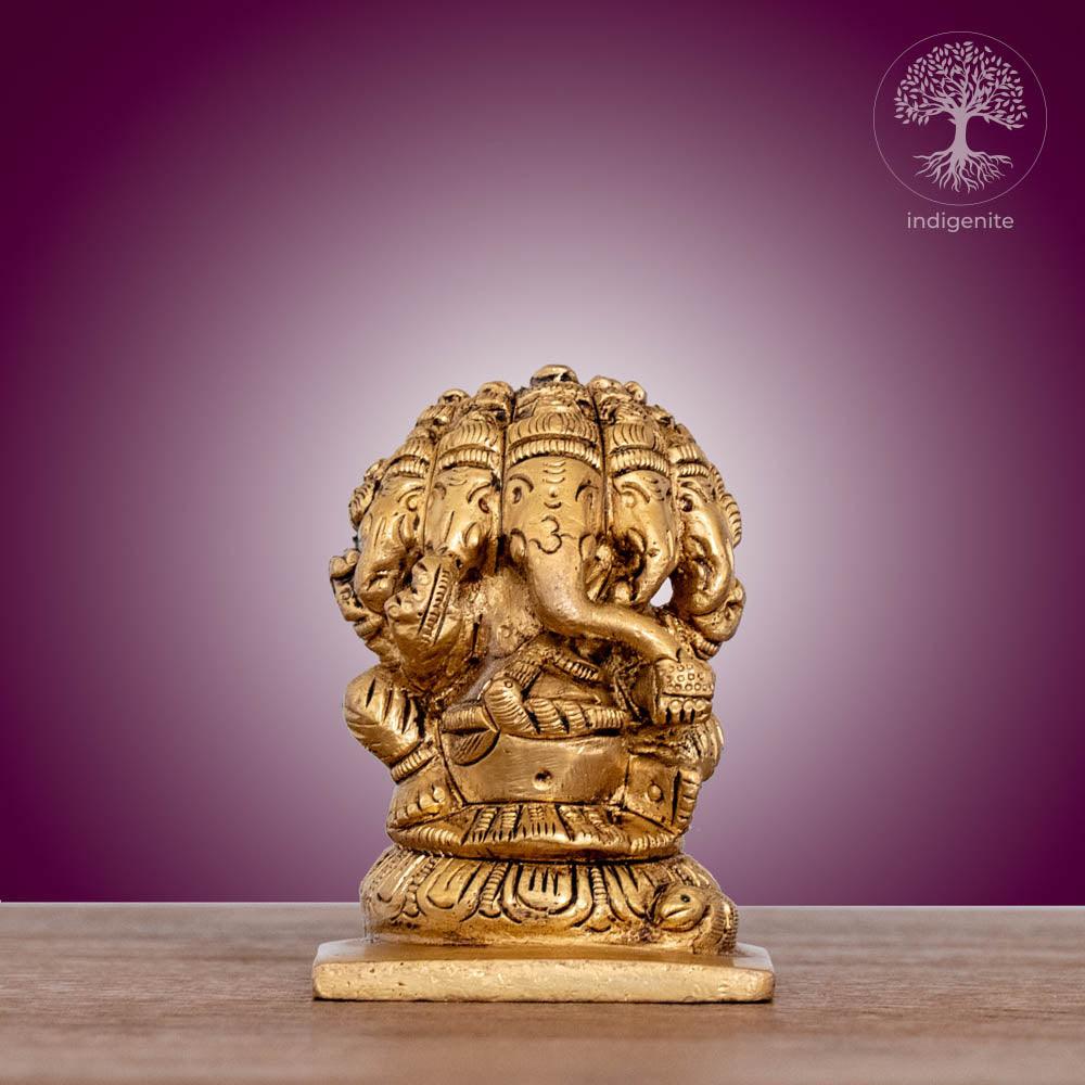 Panchmukhi Lord Ganesh Idol - Brass Statue