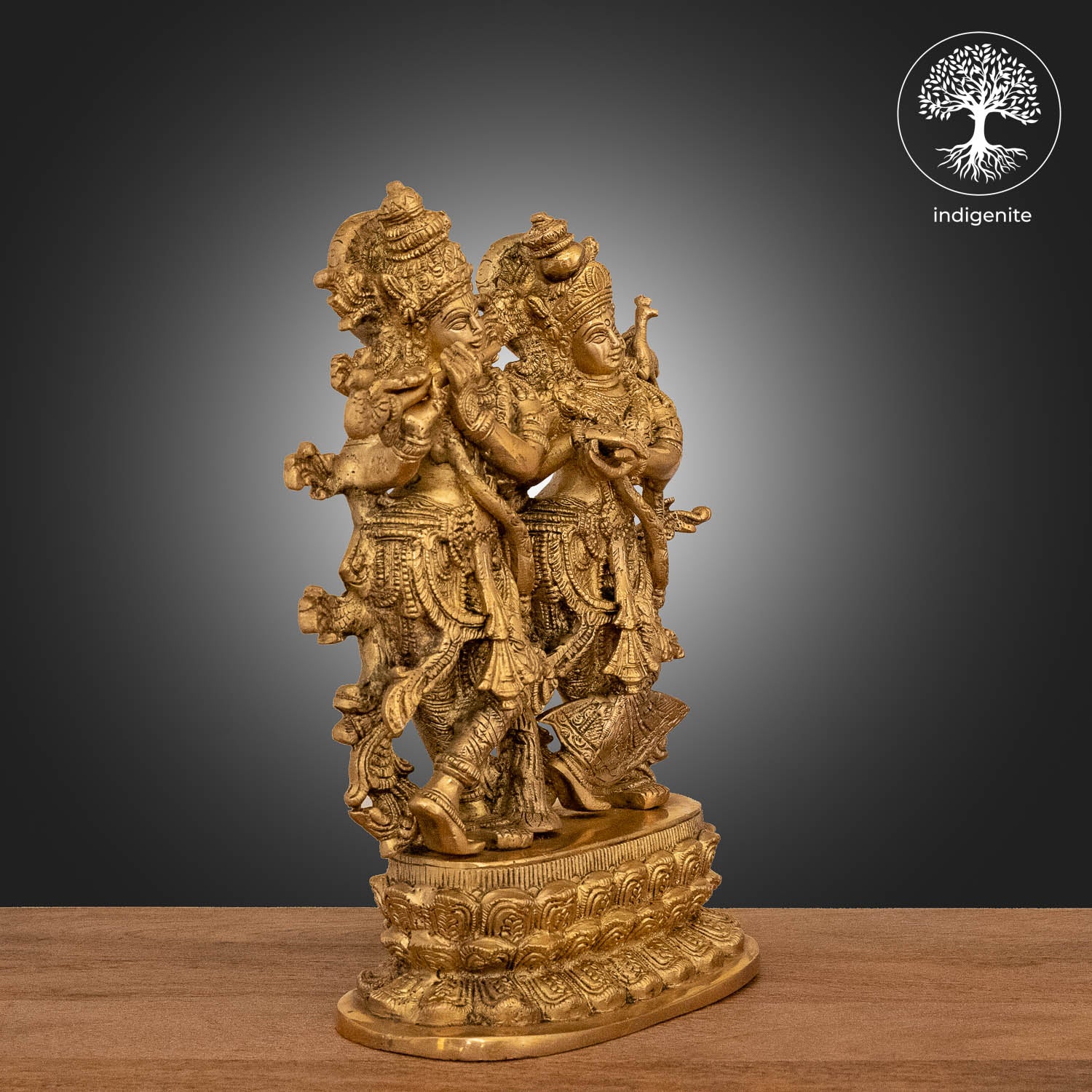 Radha Krishna Idols with Base - Brass Statue