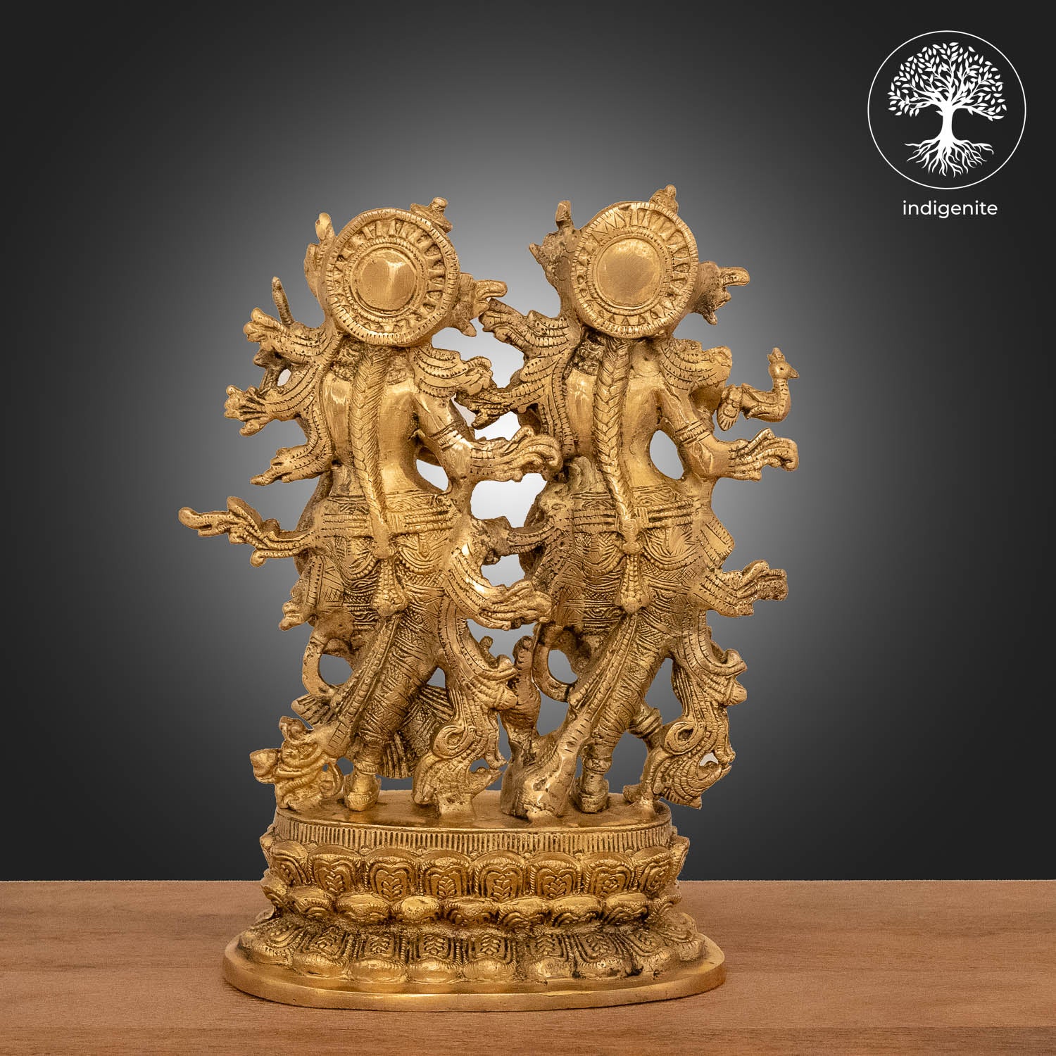 Radha Krishna Idols with Base - Brass Statue