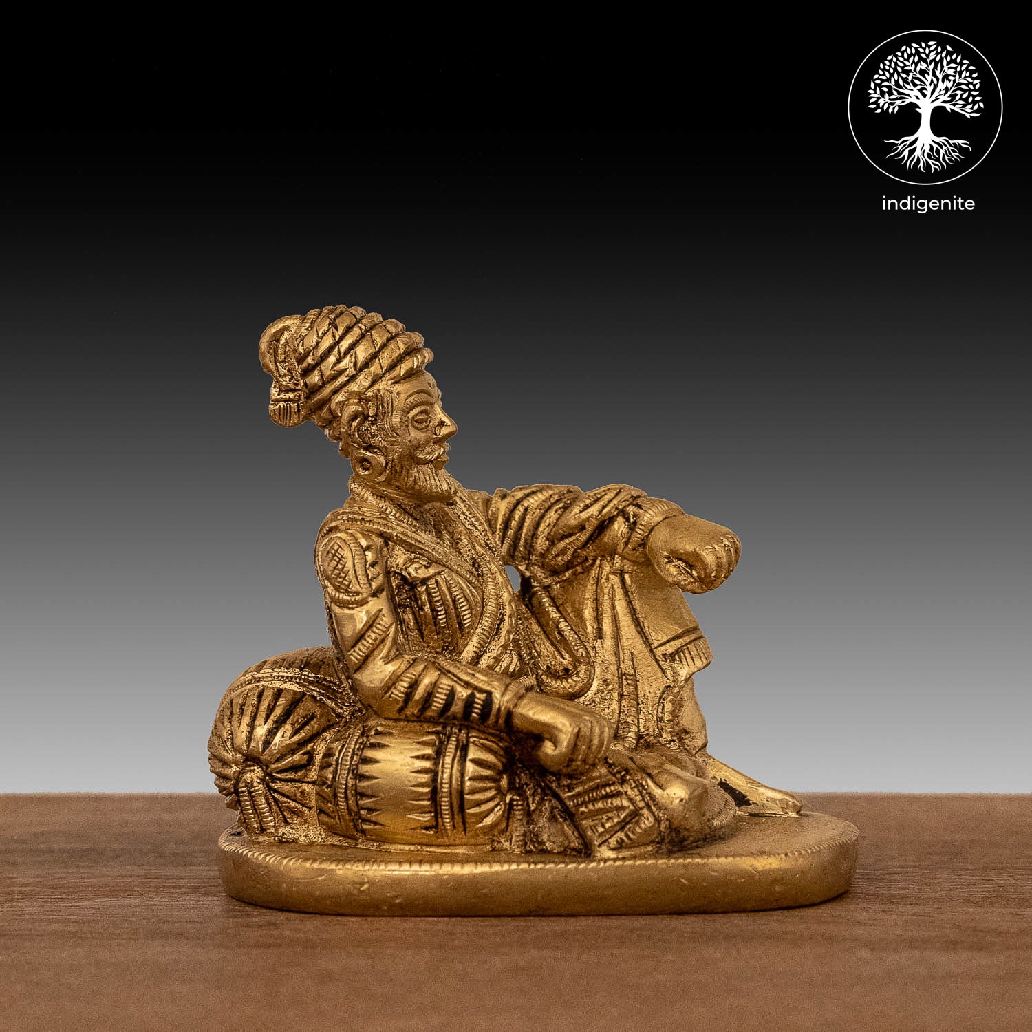 Sitting Chhatrapati Shivaji Maharaj - Brass Statue