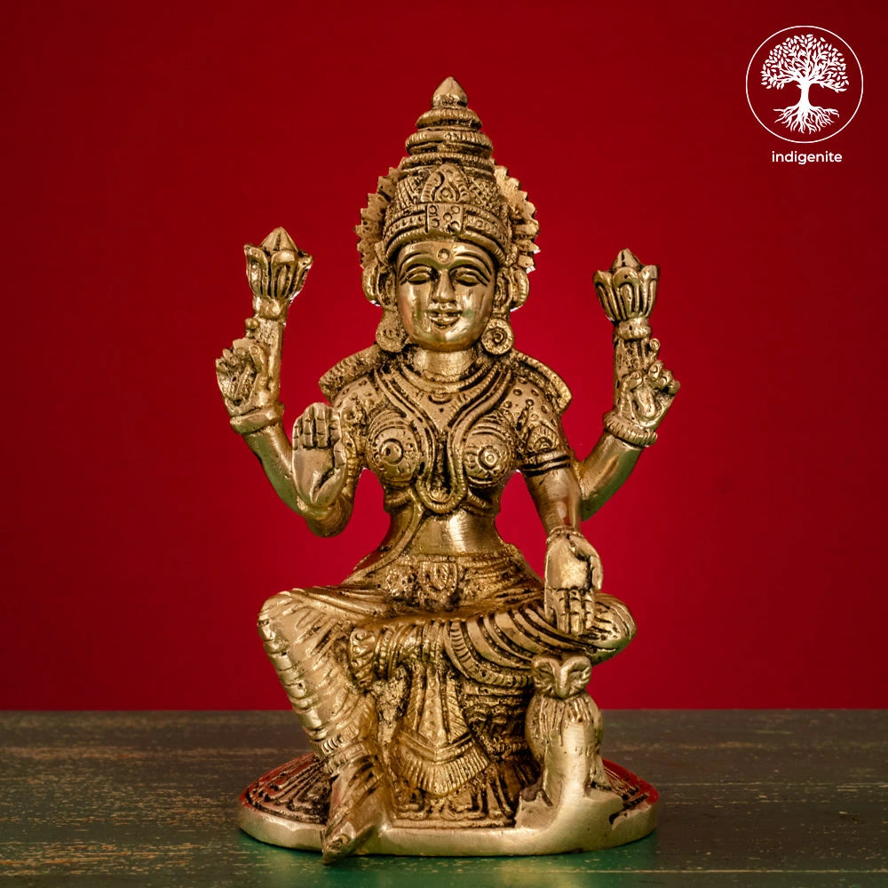 Goddess Lakshmi Idol - Brass Statue