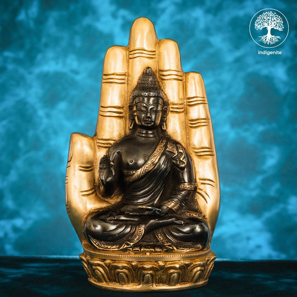 Lord Buddha in Blessing Posture - Brass Statue
