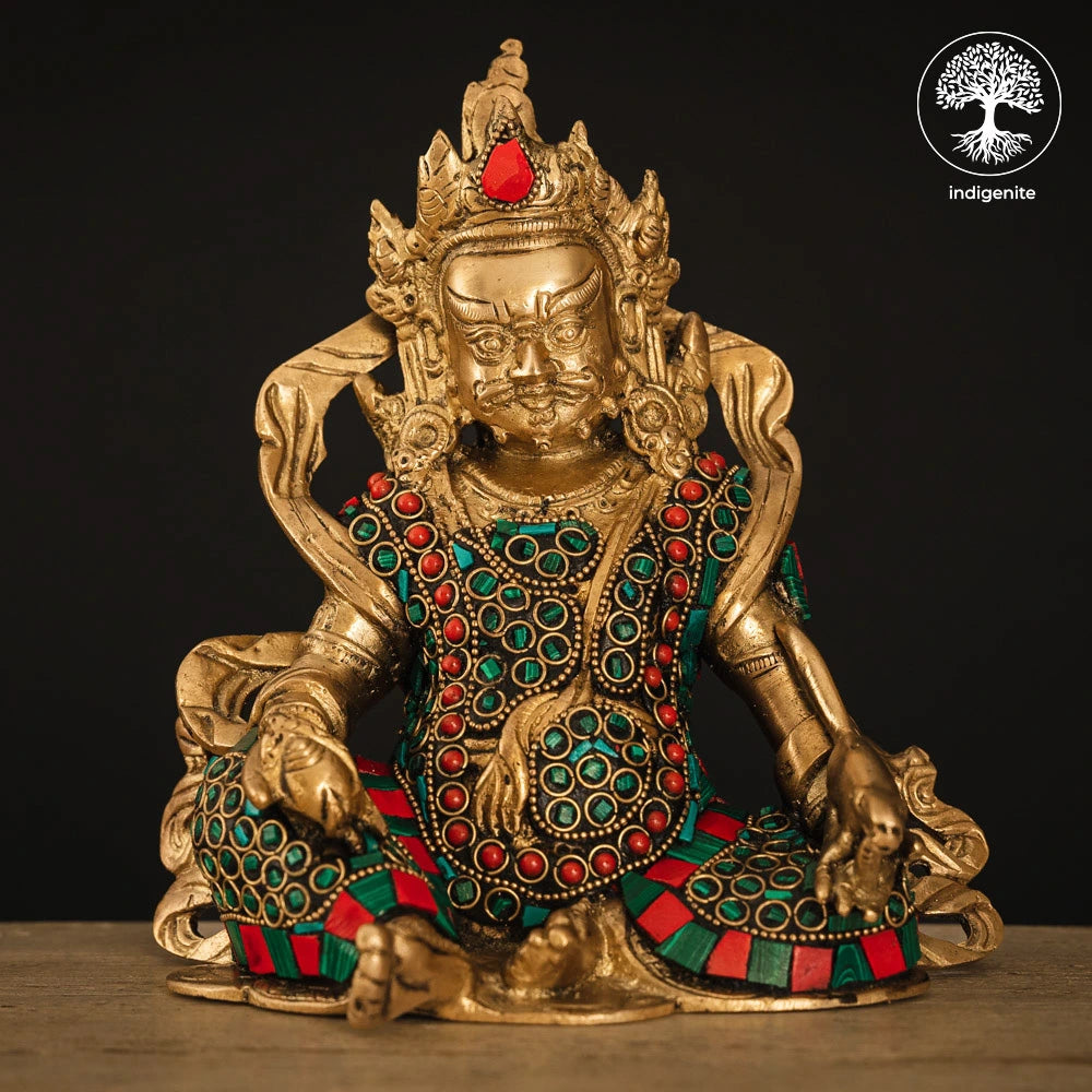 Lord Kuber Idol - Brass Statue with Stonework