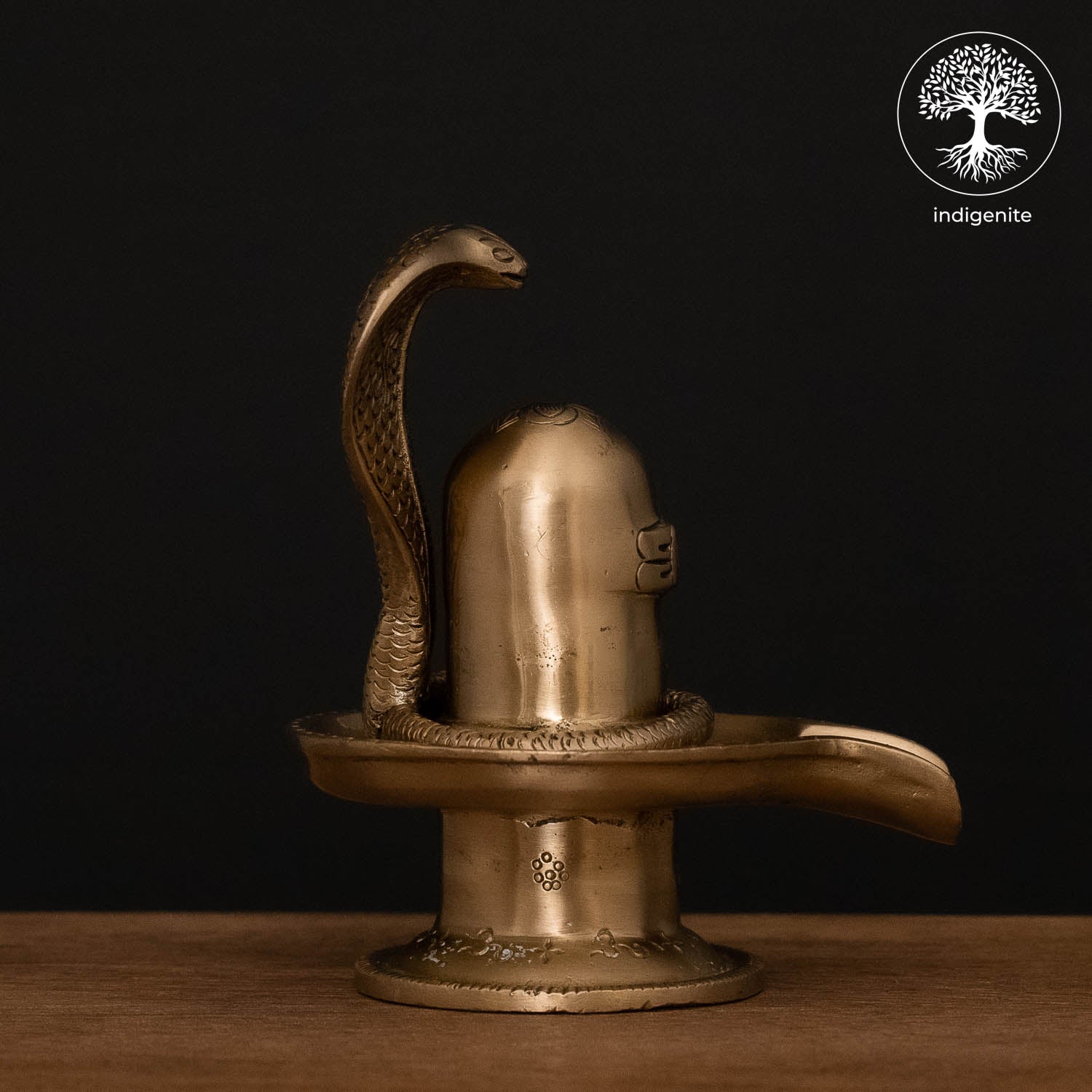 Antique Brass Shivling with Sheshnag - Shiv Lingam Sculpture