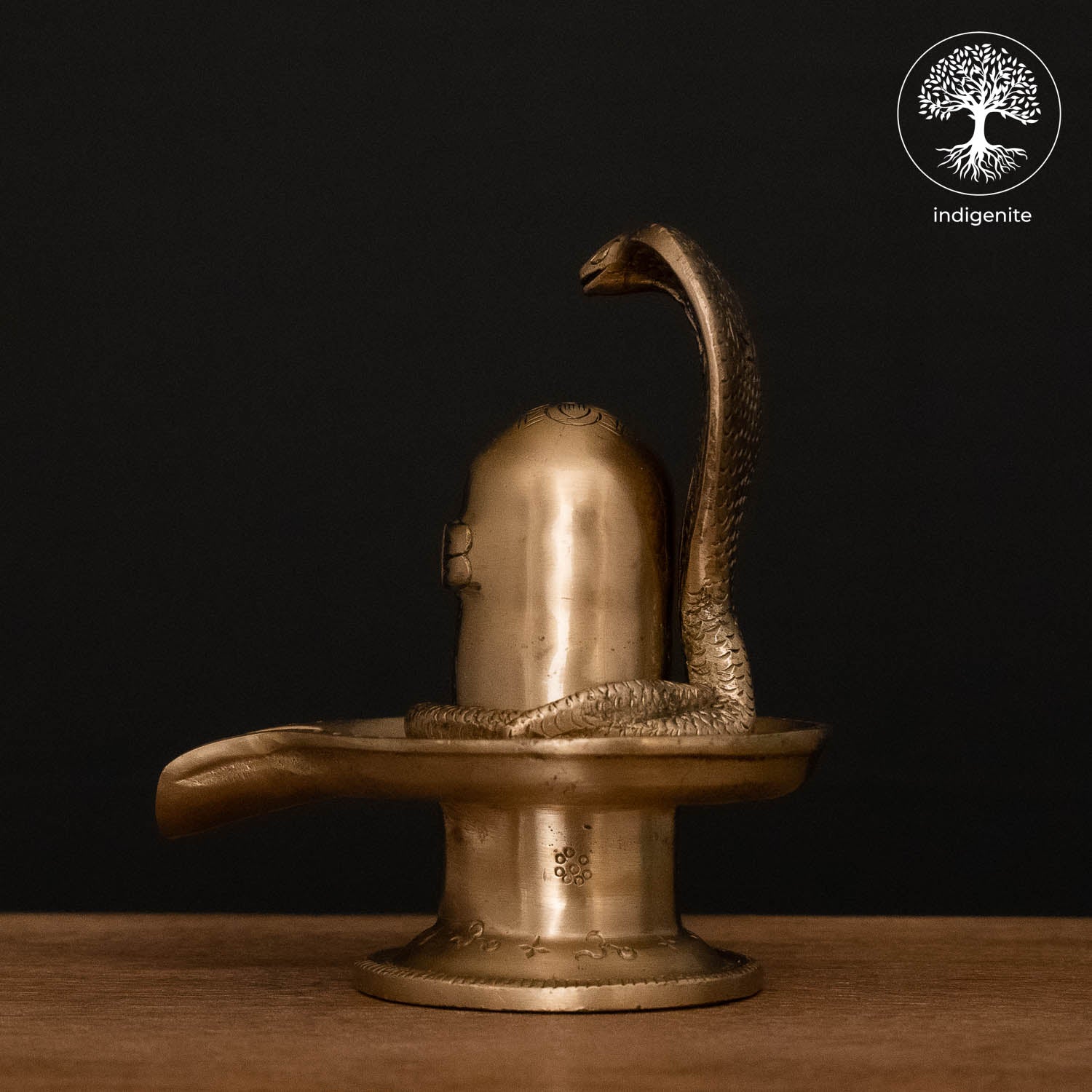 Antique Brass Shivling with Sheshnag - Shiv Lingam Sculpture