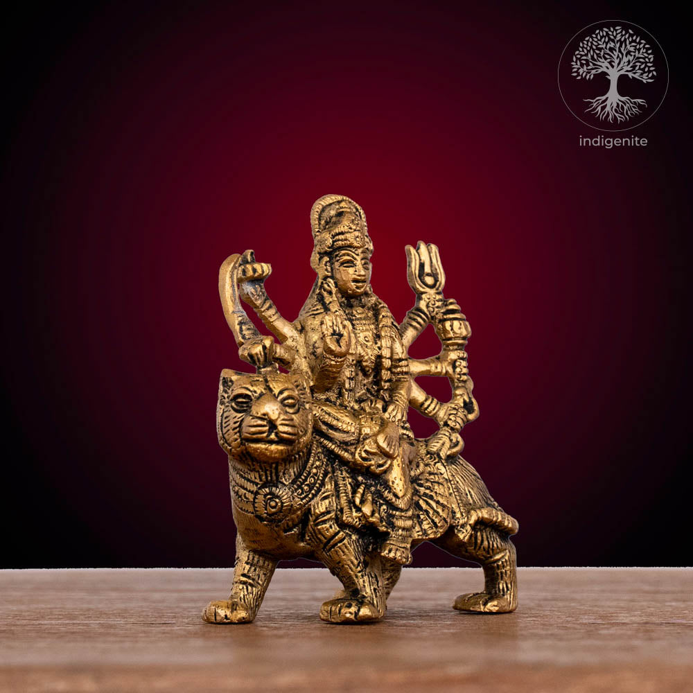 Antique Goddess Durga - Brass Statue