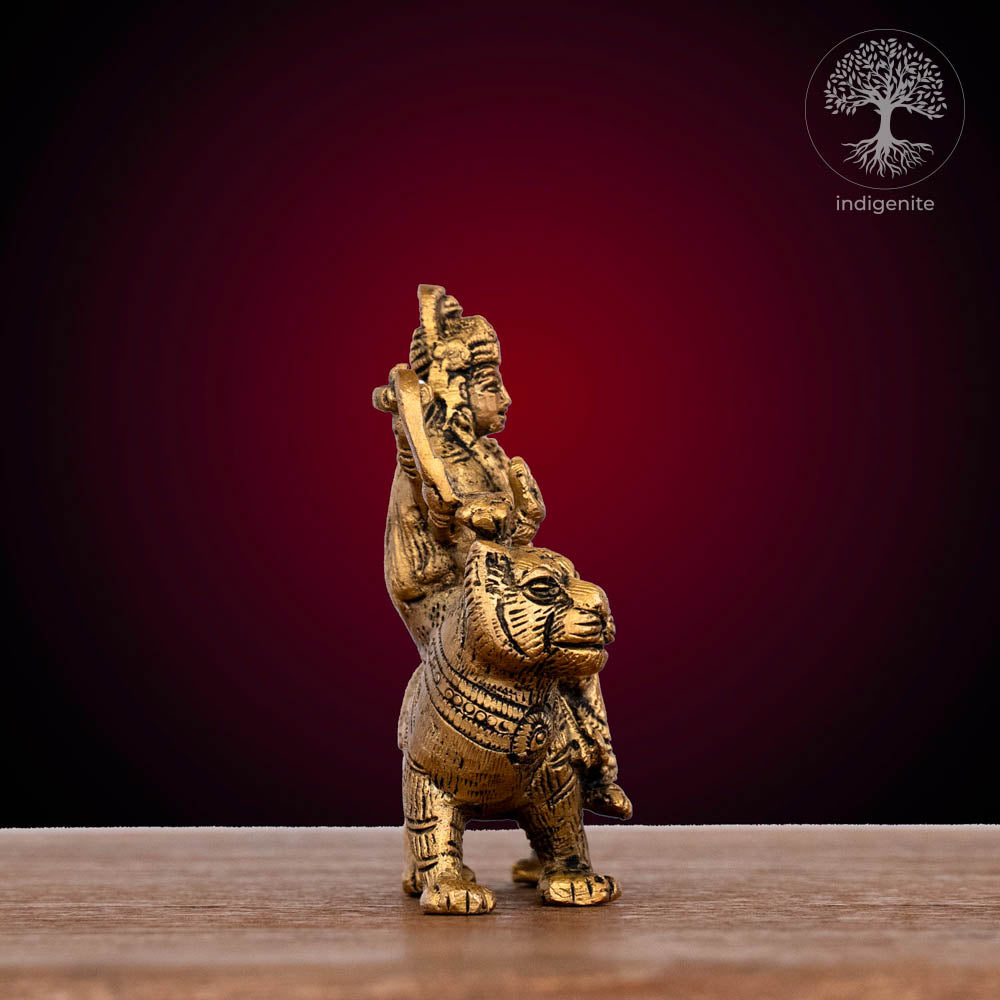 Antique Goddess Durga - Brass Statue