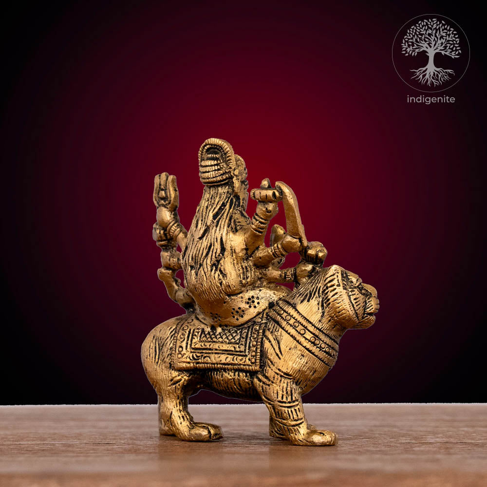 Antique Goddess Durga - Brass Statue