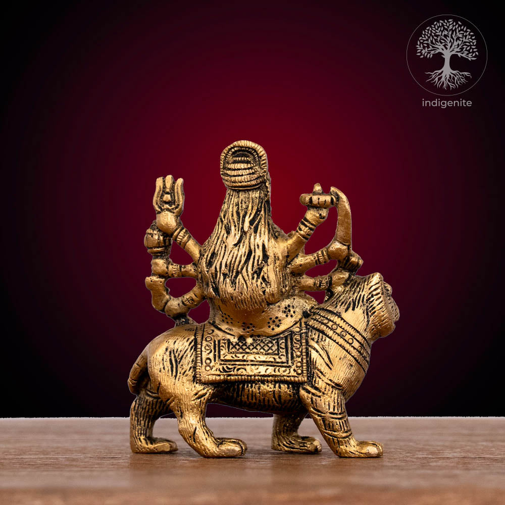 Antique Goddess Durga - Brass Statue