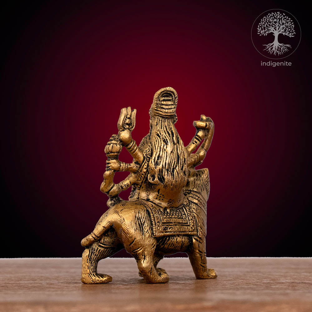 Antique Goddess Durga - Brass Statue